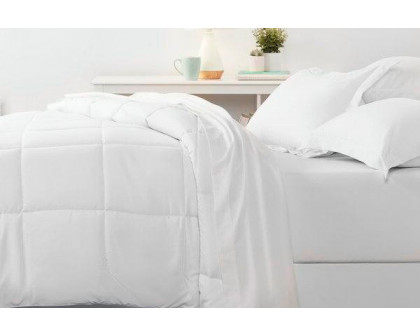 FaFurn Twin XL Size 6-Piece Reversible Comforter Set - White, Microfiber