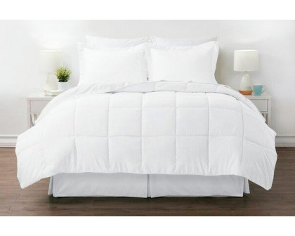 FaFurn Twin XL Size 6-Piece Reversible Comforter Set - White, Microfiber