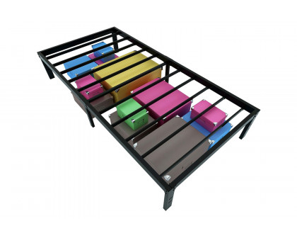 FaFurn - Twin Xl College Dorm Heavy Duty Black Metal Platform Bed Frame