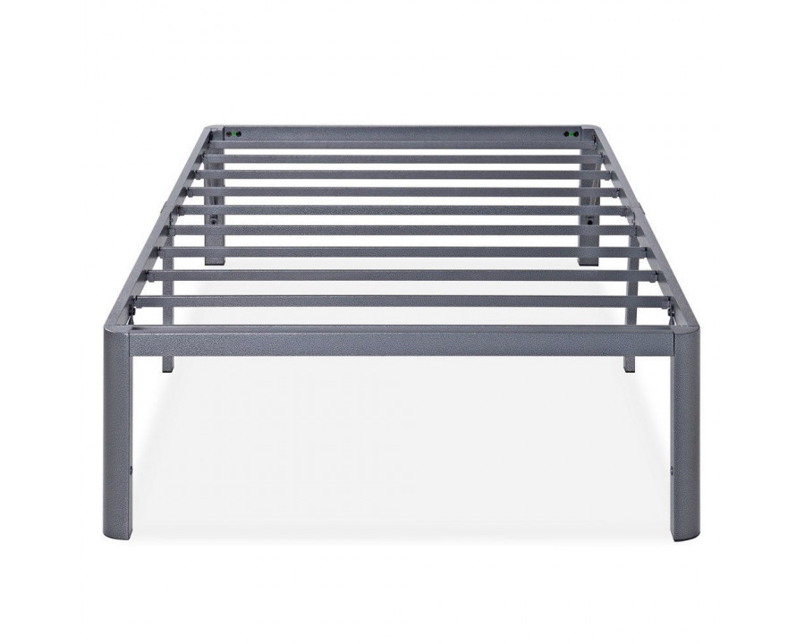 FaFurn - Twin Size Platform Bed Frame with Round Corners in Gray, Metal