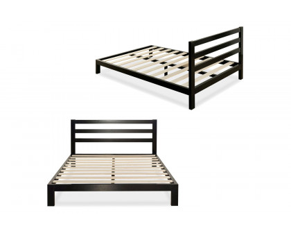 FaFurn Heavy Duty Metal Platform Bed Frame with Headboard and Wood Slats - Twin Size