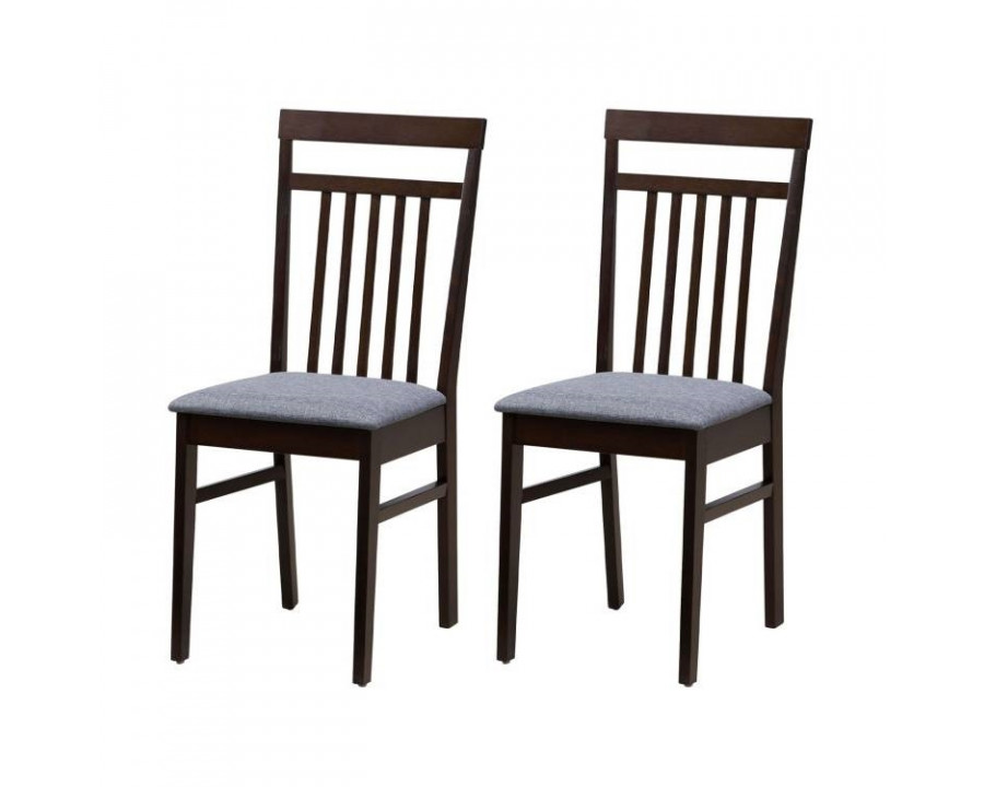 FaFurn - Set of 2 Classic Dining Chairs with Upholstered Seat Cushion in Gray