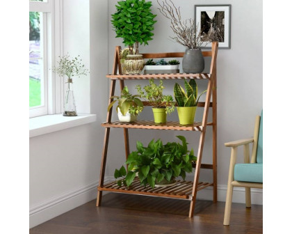 FaFurn Farmhouse 3-Tier Folding Stand Planter Shelving Unit