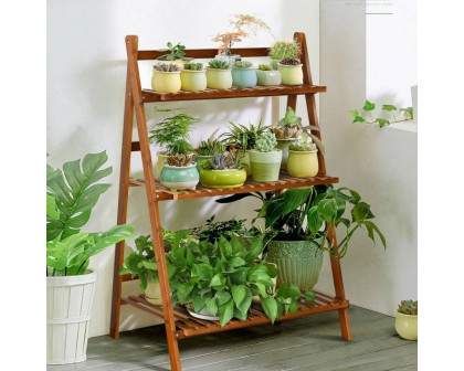 FaFurn Farmhouse 3-Tier Folding Stand Planter Shelving Unit