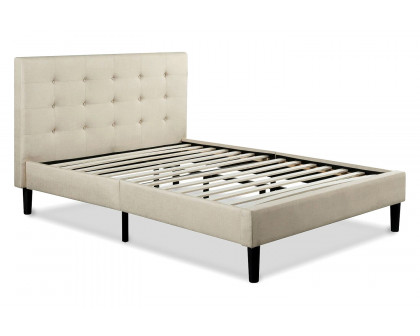 FaFurn - Upholstered Platform Bed Frame with Headboard