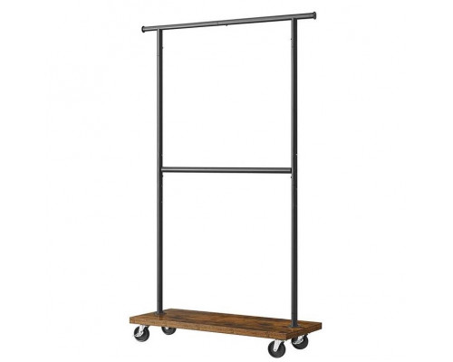 FaFurn - Garment Rack Clothes on Wheels in Brown, Steel