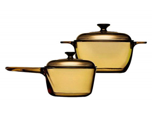 FaFurn - 4-Piece Glass Cookware Set with Saucepan Stewpot and Lids