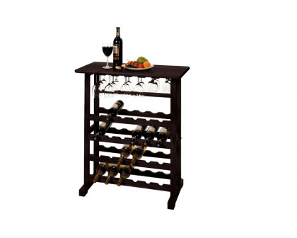 FaFurn - Floor-Standing Dark Espresso Brown 24-Bottle Wine Rack