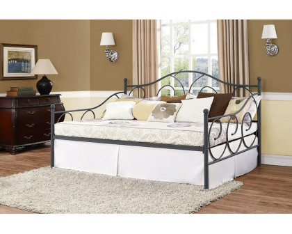 FaFurn - Full Metal Daybed Frame Contemporary Design Day Bed in Bronze Pewter Finish