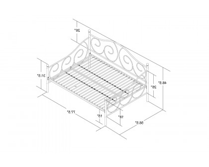 FaFurn - Full Metal Daybed Frame Contemporary Design Day Bed in Bronze Pewter Finish