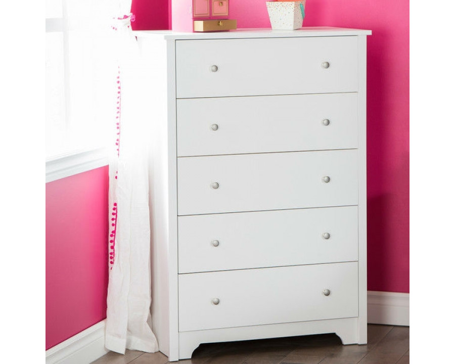 FaFurn - 5-Drawer Chest in White