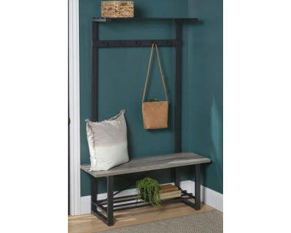 FaFurn Rustic Sturdy Metal Entryway Hall Tree Coat Rack - Gray