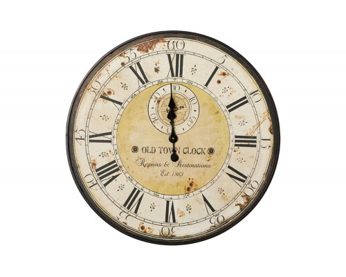 FaFurn - Vintage Oversized Distressed Metal Wall Clock