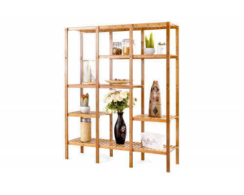 FaFurn - Eco-Friendly Bamboo 4-Shelf Bookcase Storage Rack