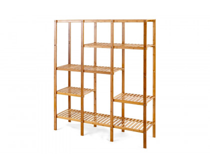 FaFurn - Eco-Friendly Bamboo 4-Shelf Bookcase Storage Rack