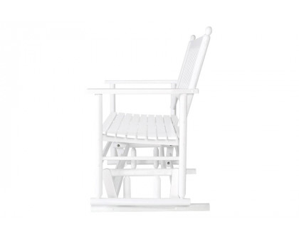 FaFurn - 4 Ft Traditional Solid Wood Outdoor Patio Glider Swing Bench in White