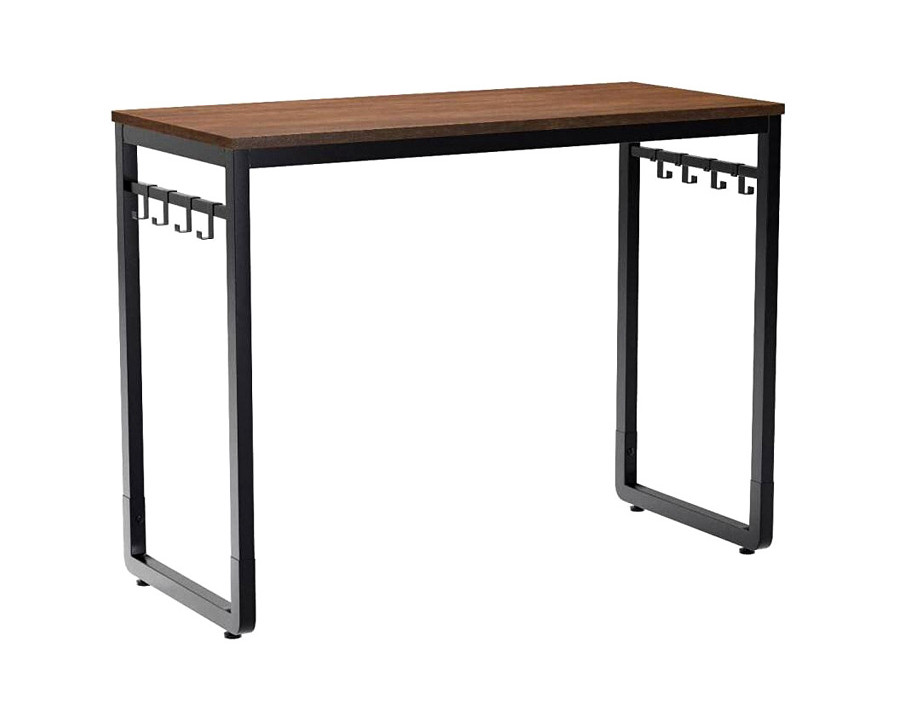 FaFurn Industrial Black Metal Frame Computer Desk with Wood Top