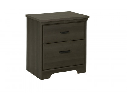 FaFurn - 2-Drawer Bedroom Nightstand in Gray Maple Wood Finish