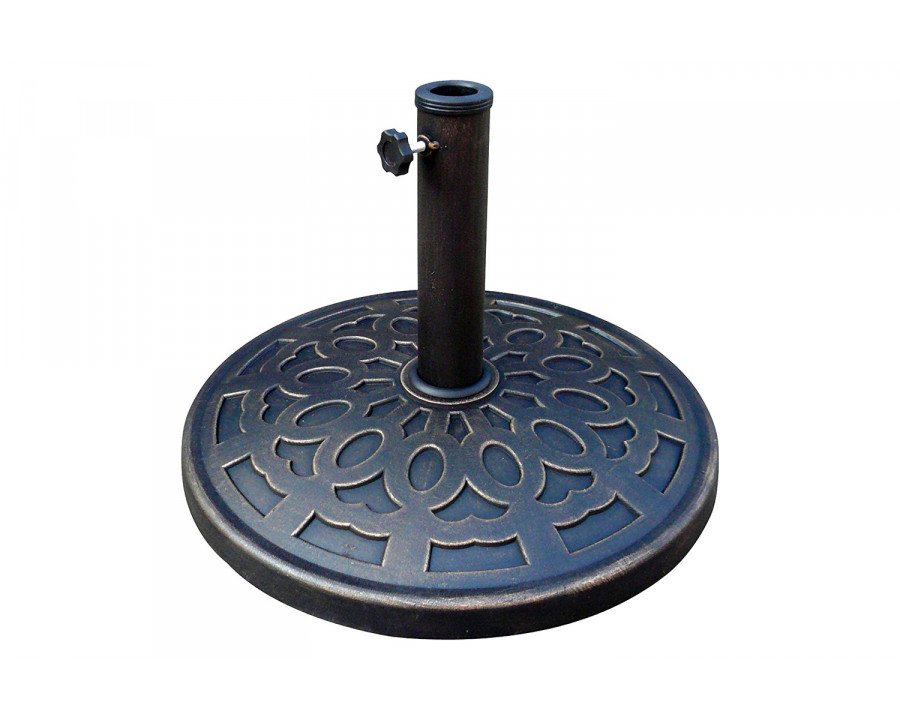 FaFurn - Outdoor Resin 30 Lb Umbrella Base in Black Gold Finish