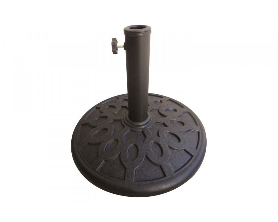 FaFurn - 17.6 Lb Sturdy Outdoor Resin Umbrella Base in Gray Black Finish