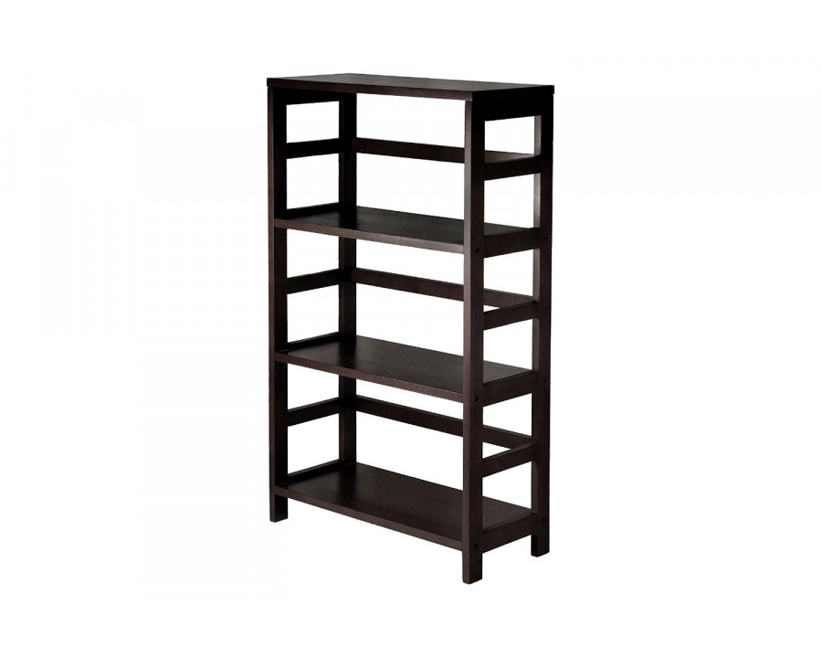 FaFurn - 3-Shelf Wooden Shelving Unit Bookcase in Espresso Finish