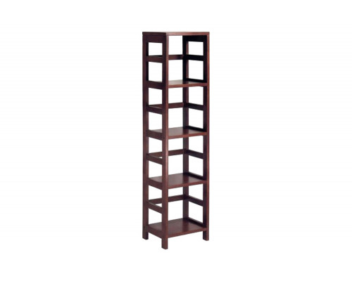 FaFurn - 4-Shelf Narrow Shelving Unit Bookcase Tower in Espresso