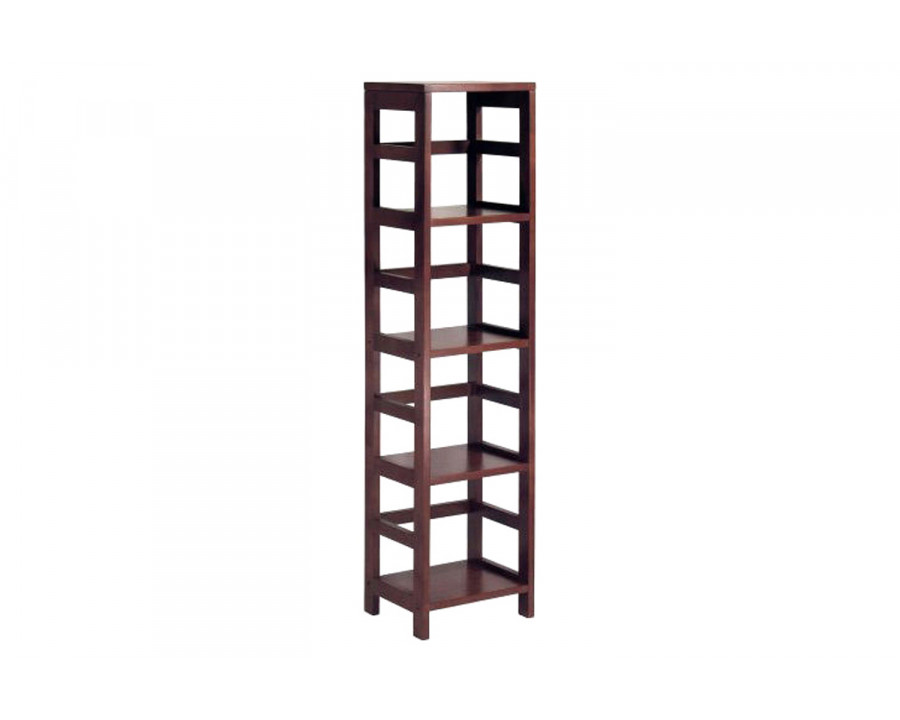 FaFurn - 4-Shelf Narrow Shelving Unit Bookcase Tower in Espresso