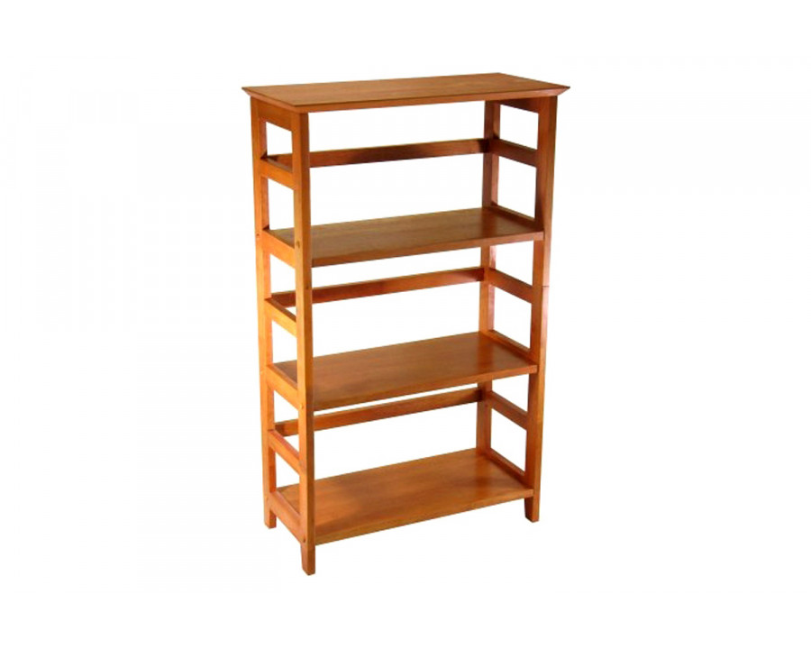 FaFurn - 4-Tier Book-Shelf Wood Bookcase in Honey Finish