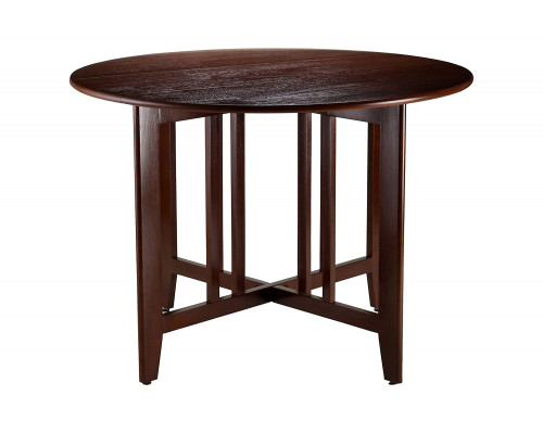 FaFurn - Mission Style Round 42-Inch Double Drop Leaf Dining Table