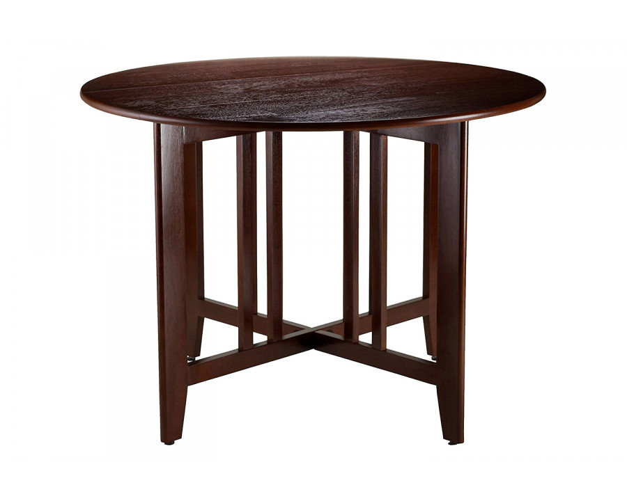 FaFurn Mission Style Round 42-Inch Double Drop Leaf Dining Table