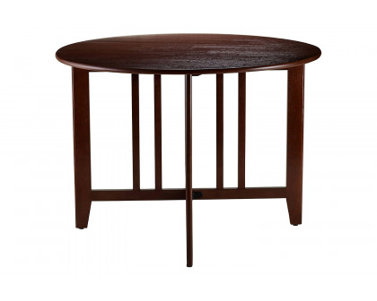 FaFurn Mission Style Round 42-Inch Double Drop Leaf Dining Table