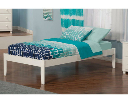 FaFurn - Twin Xl Solid Hardwood Platform Bed Frame in White Wood Finish