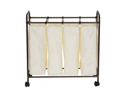 FaFurn - Farmhouse Laundry Sorter Cart in 4-Section