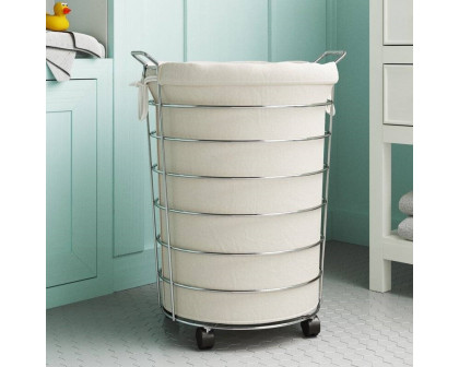 FaFurn - Laundry Hamper Basket with Wheels Casters and Removable Bag