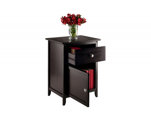 FaFurn Wood Finish 1-Drawer Bedroom Nightstand/End Table - Espresso