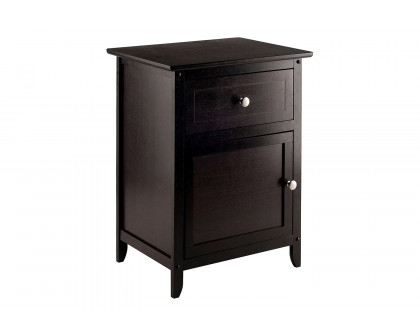 FaFurn Wood Finish 1-Drawer Bedroom Nightstand/End Table - Espresso