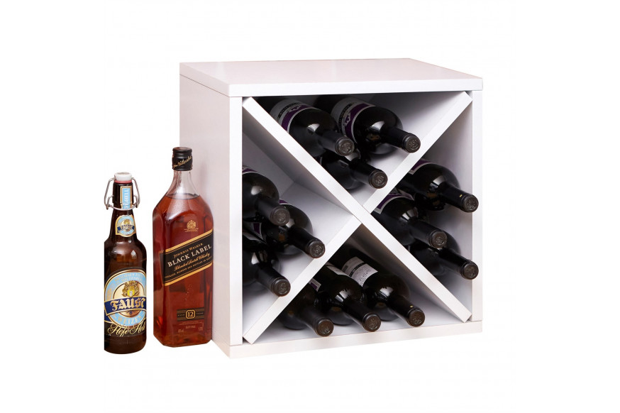 FaFurn™ Stackable 12 Bottle Wine Rack - White