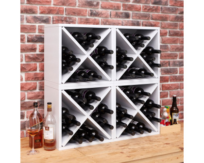 FaFurn™ Stackable 12 Bottle Wine Rack - White