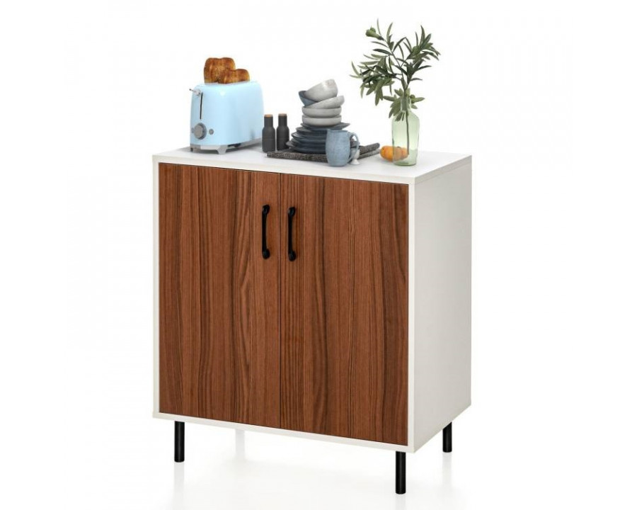 FaFurn - Sideboard Buffet in White/Brown, Wood