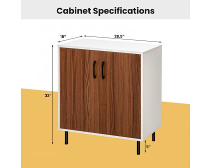 FaFurn - Sideboard Buffet in White/Brown, Wood