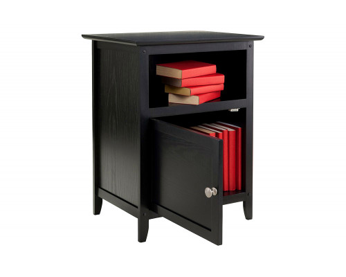 FaFurn Simple End Table/Nightstand Table - Black