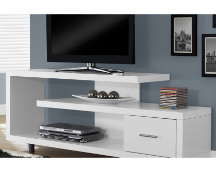 FaFurn - White Modern TV Stand Fits Up To 60-Inch Flat Screen Tv