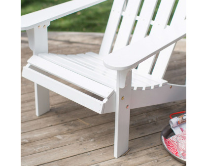 FaFurn - Adirondack Chair with Comfort Back Design in White, Wood