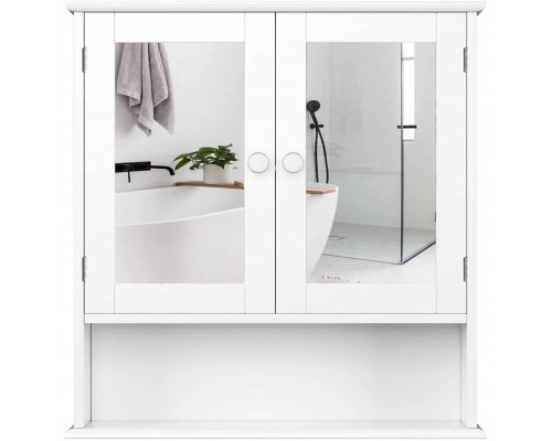 FaFurn - Bathroom Cabinet with Shelf in White, Wood