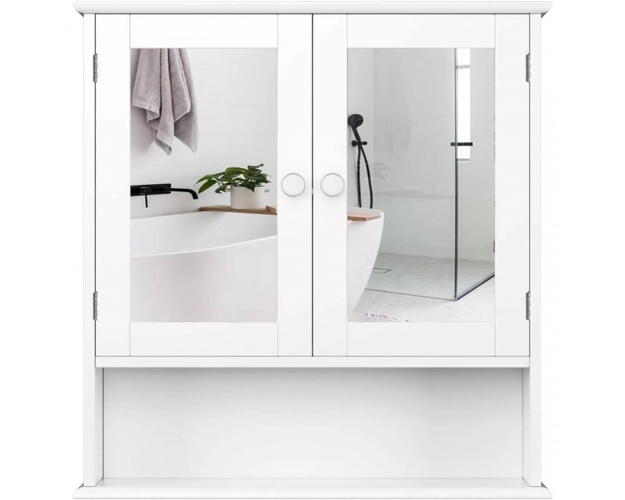 FaFurn Bathroom Cabinet with Shelf - White, Wood