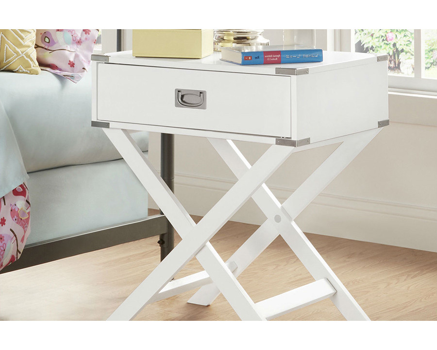 FaFurn - 1-Drawer End Table/Nightstand with Modern Classic X Style Legs