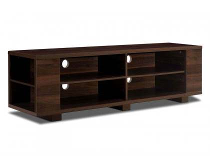 FaFurn Modern TV Stand in Wood Finish Holds Up To 60-Inch TV - Walnut