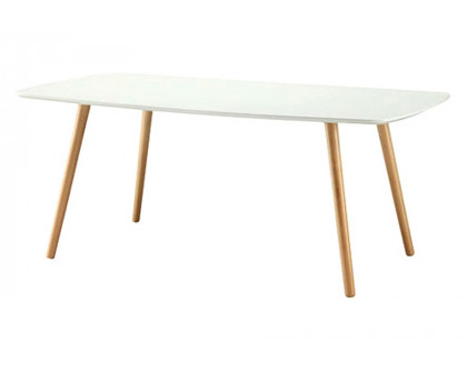 FaFurn™ - White Top Mid-Century Coffee Table with Solid Wood Legs