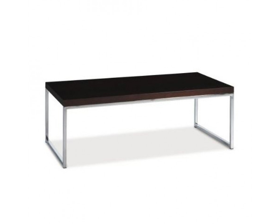 FaFurn Modern Coffee Table with Chrome Legs/Base - Espresso