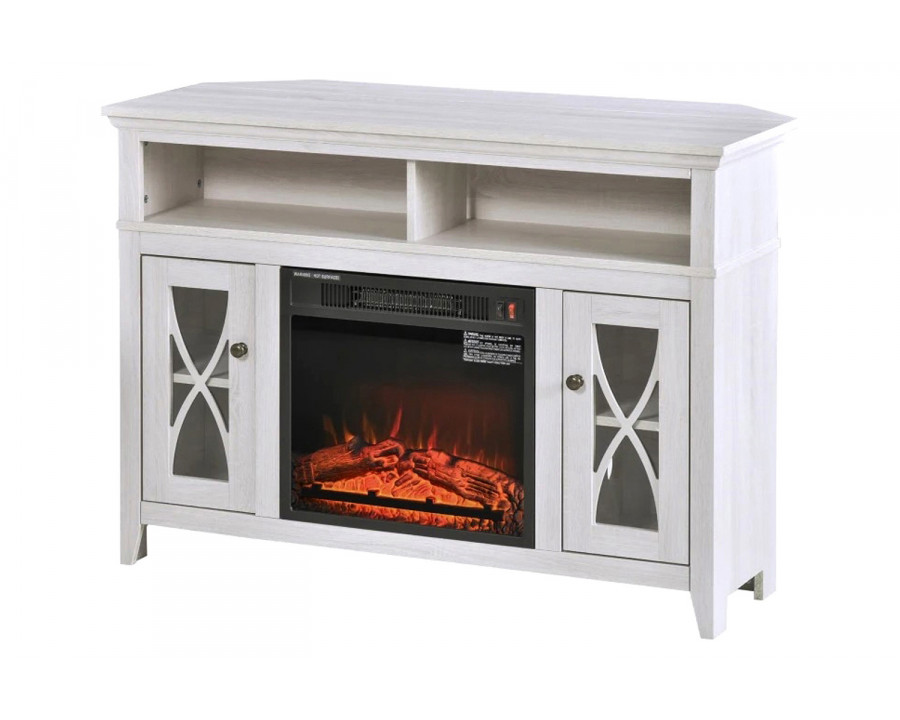 FaFurn - Electric Fireplace Mantel TV Stand with Adjustable Shelves 2 Storage Cabinets